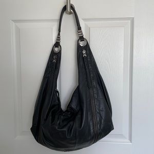 orYANY Black Leather Hobo Bag